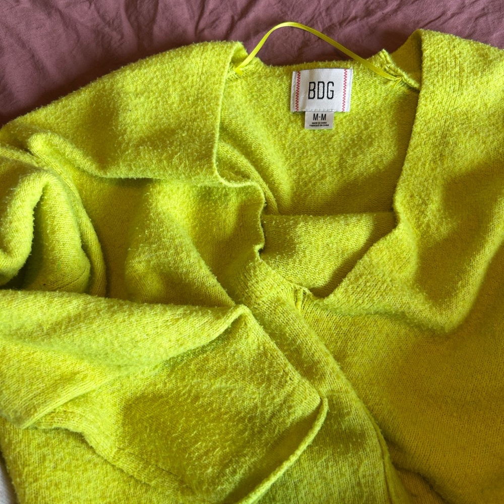 Urban outfitters cropped neon sweater